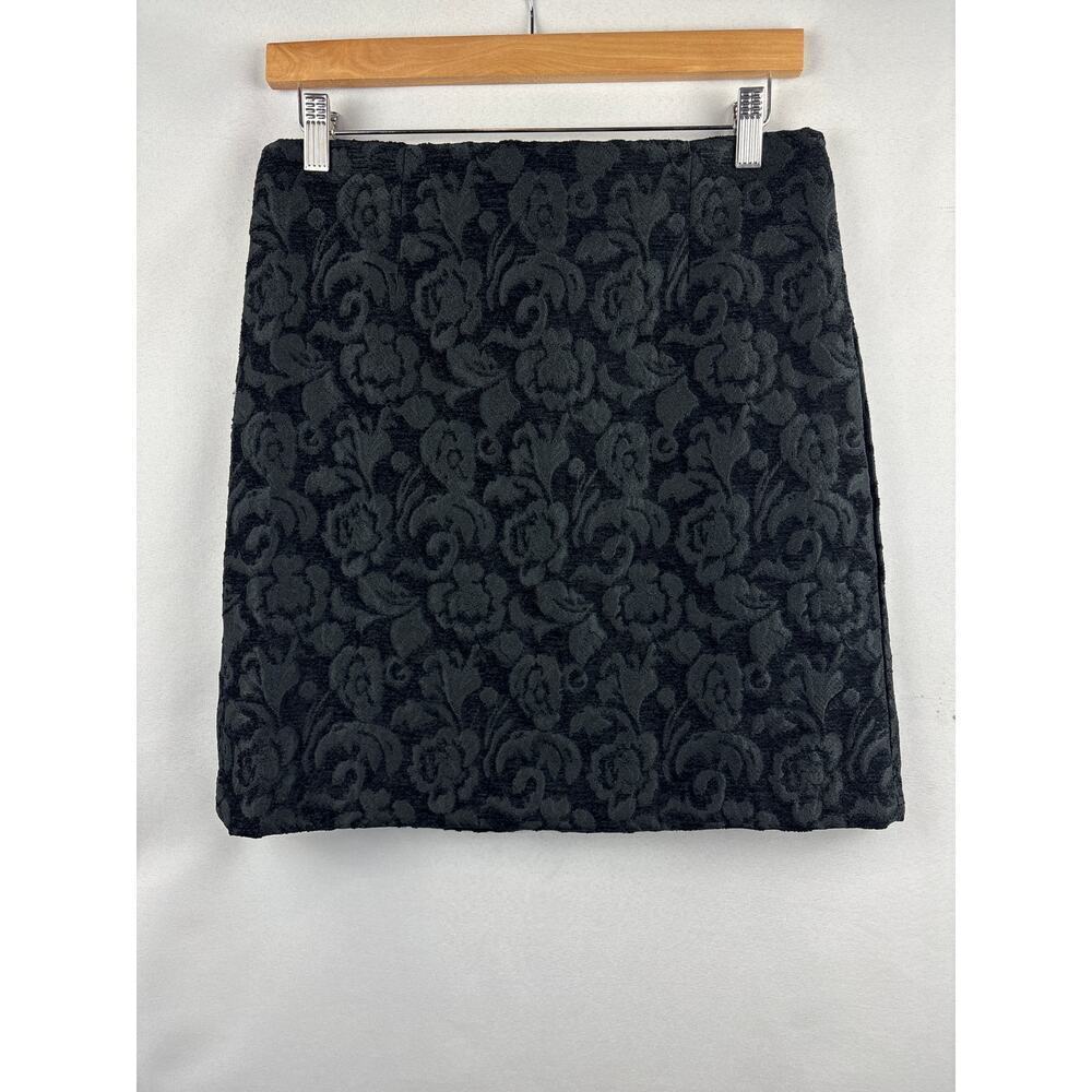Women’s Willi Smith Size 6 Black Floral Pencil Skirt